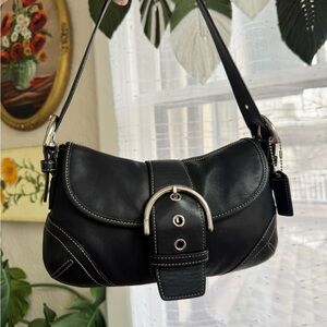 Y2K Vintage Coach Small Soho in Black/Silver with hangtag, excellent condition